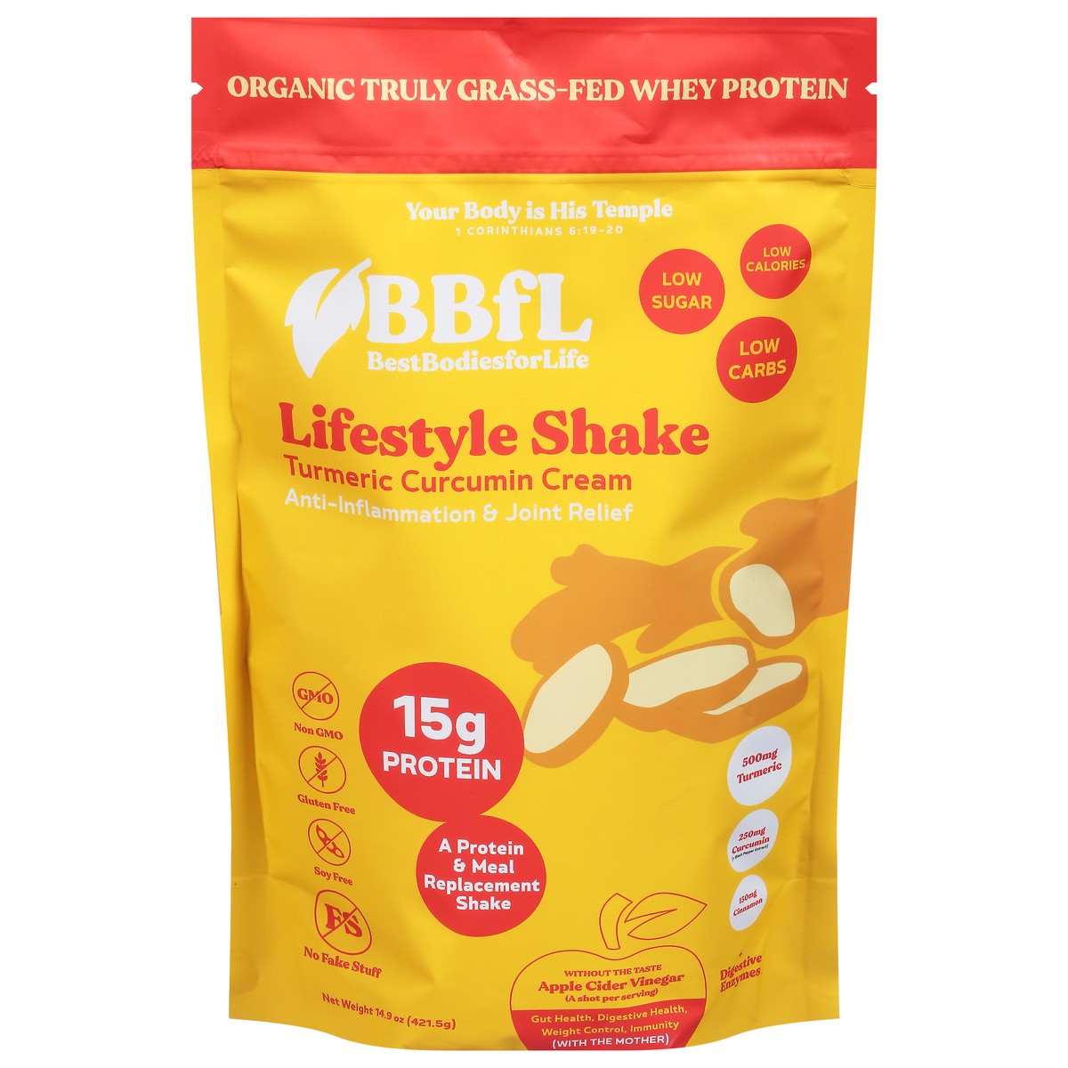 slide 14 of 14, BBfL Turmeric Curcumin Cream Lifestyle Shake 14.9 oz, 14.9 oz