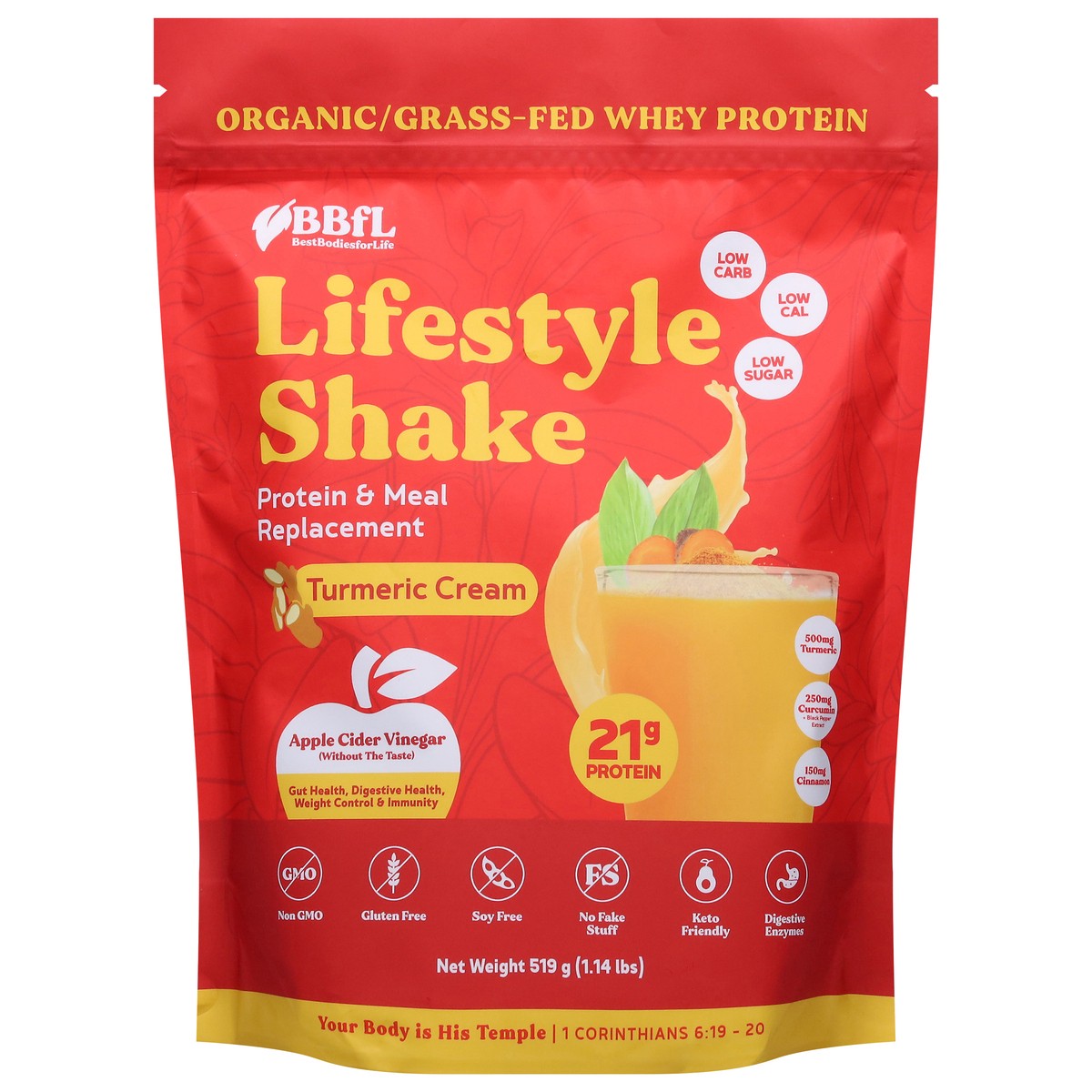 slide 1 of 14, BBfL Turmeric Cream Lifestyle Shake 1.14 lb, 1.14 lb