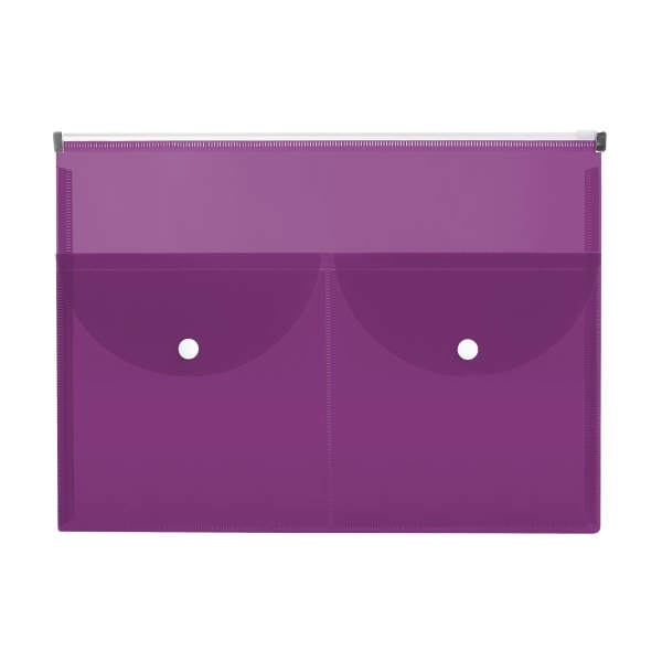 slide 1 of 2, Office Depot Brand Zippered Bag, 9-1/2'' X 13'', Purple, 1 ct