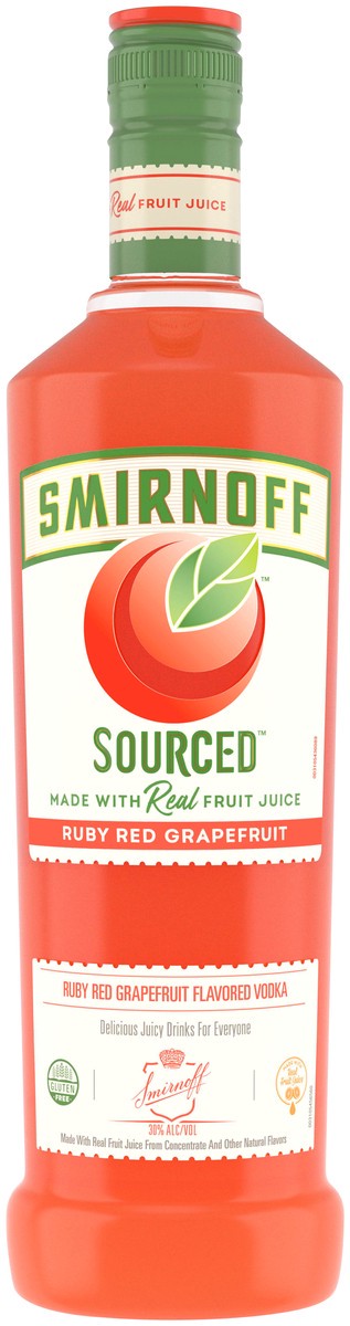 slide 1 of 3, Smirnoff Sourced Ruby Red Grapefruit Vodka, 750 ml