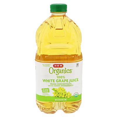 slide 1 of 1, H-E-B 100% Organics White Grape Juice, 64 oz