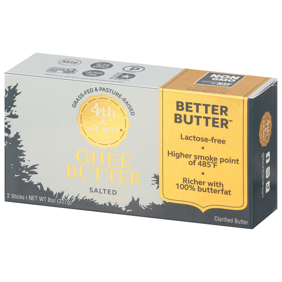 slide 12 of 14, 4Th & Heart Ghee Salted Butter Sticks, 2 ct; 8 oz