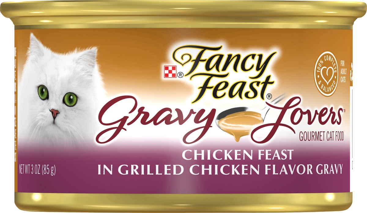 slide 6 of 7, Purina Fancy Feast Gravy Lovers Chicken Feast in Grilled Chicken Flavor Gravy Cat Food, 3 oz