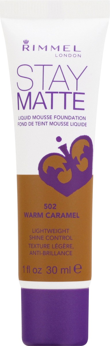 slide 10 of 12, Rimmel Stay Matte Warm Caramel 502 Liquid Mousse Foundation 1 oz, 1 fl oz
