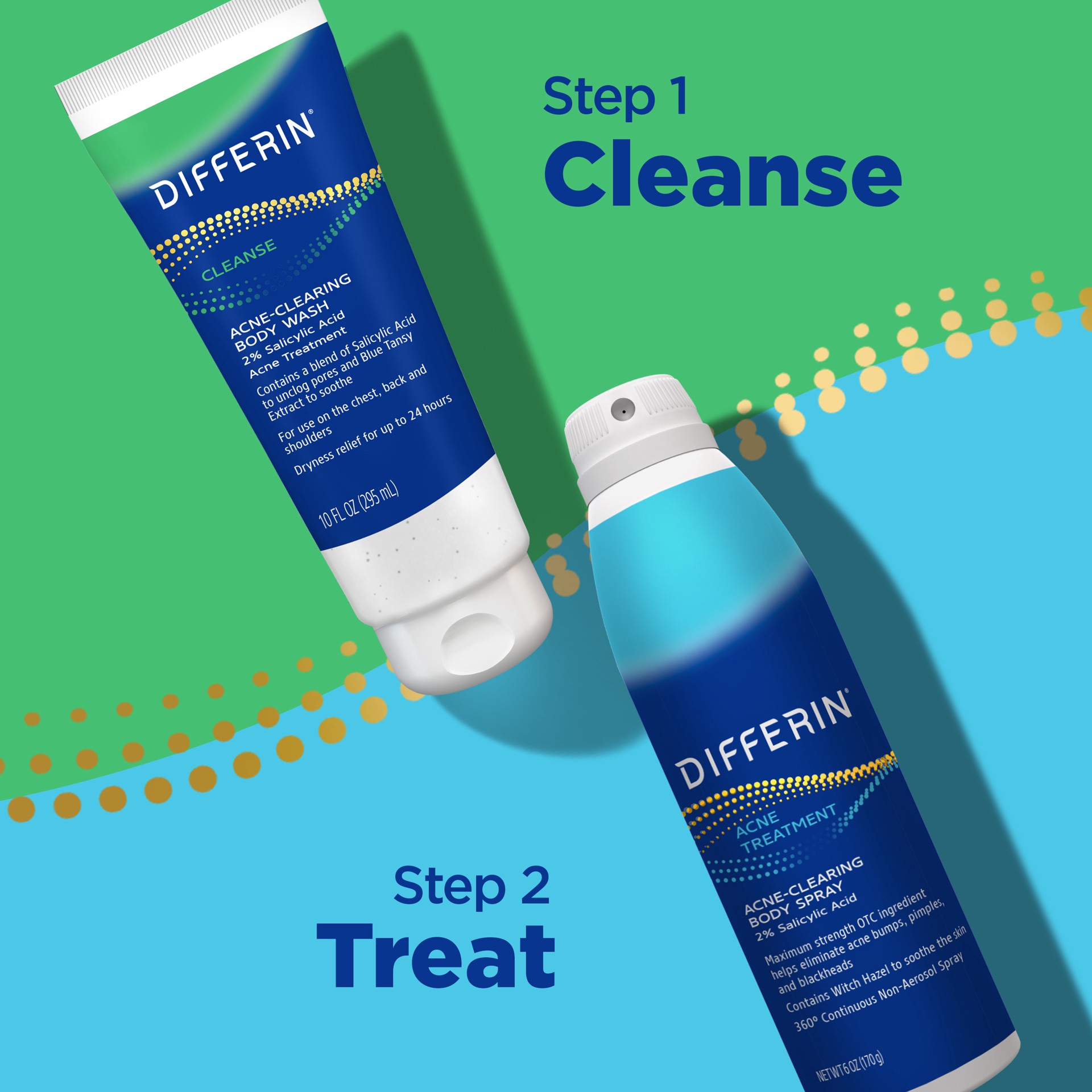 slide 6 of 6, Differin Acne-Clearing Relief Body Wash, 10oz, 10 fl oz
