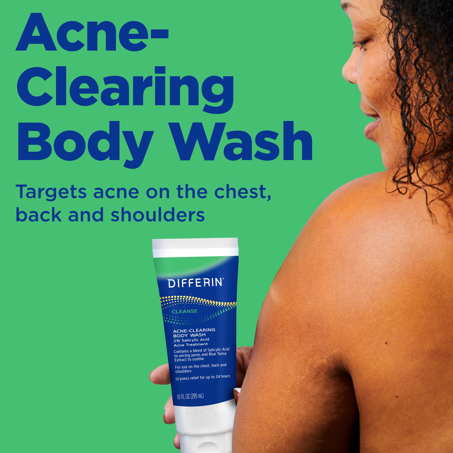 slide 4 of 6, Differin Acne-Clearing Relief Body Wash, 10oz, 10 fl oz