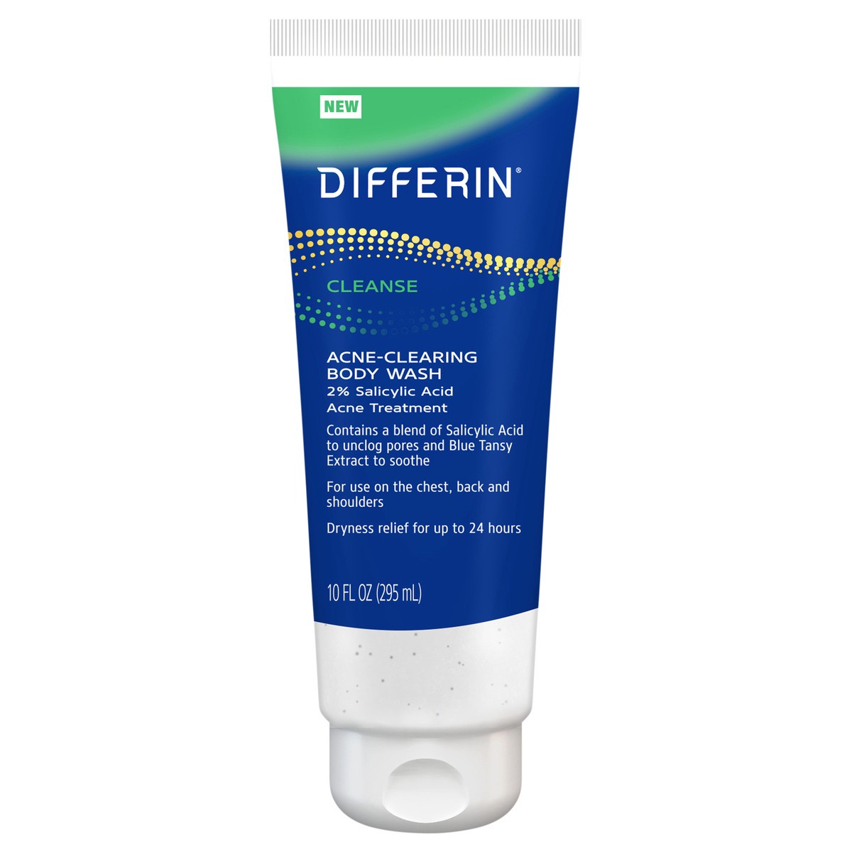 slide 1 of 6, Differin Acne-Clearing Relief Body Wash, 10oz, 10 fl oz