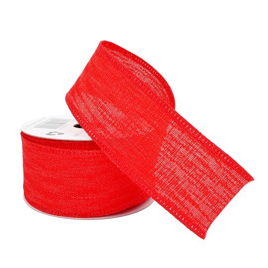 slide 1 of 4, 1.5" X 3yd. Red Wired Ribbon By Celebrate It Classic, 1.5 in x 3 yd