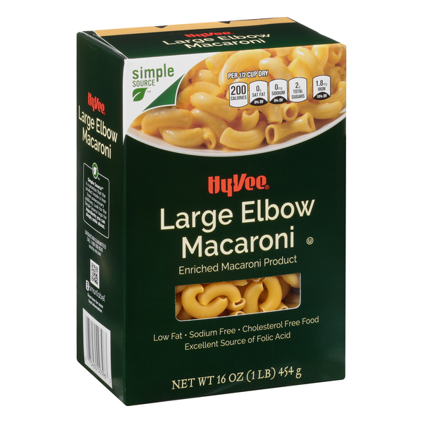slide 1 of 1, Hy-vee Enriched Macaroni Product, Large Elbow Macaroni, 16 oz