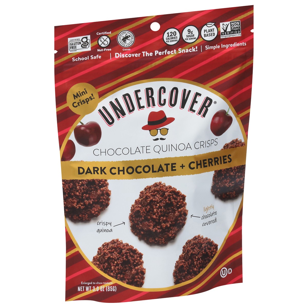 slide 13 of 14, Undercover Dark Chocolate + Cherries Chocolate Quinoa Crisps Mini 3.0 oz, 3 oz