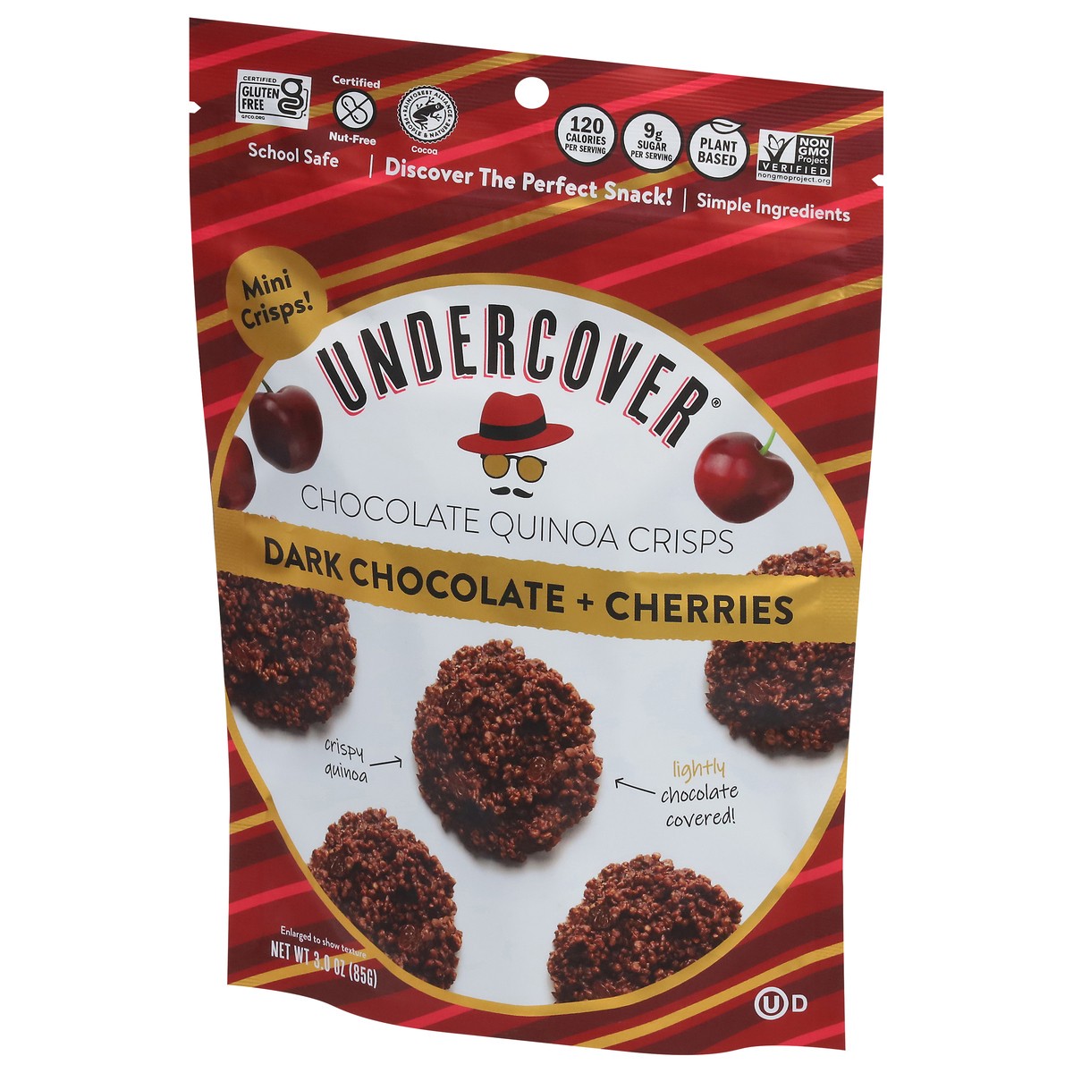 slide 7 of 14, Undercover Dark Chocolate + Cherries Chocolate Quinoa Crisps Mini 3.0 oz, 3 oz