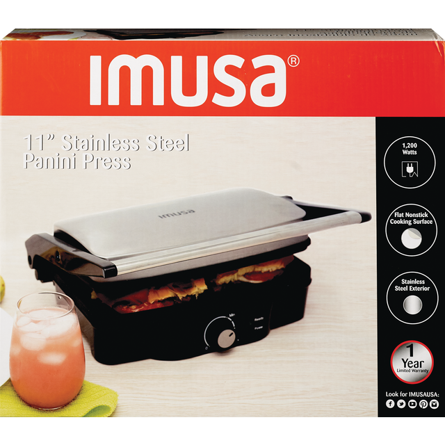 slide 1 of 1, IMUSA S/s Panini Press W/adjustable, 1 ct