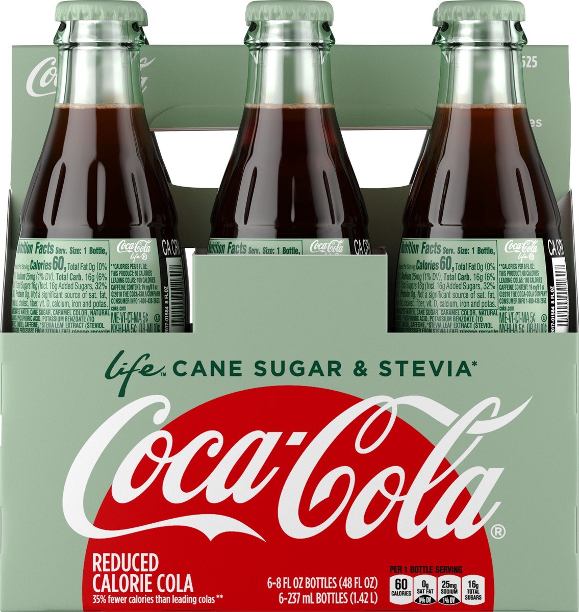 slide 3 of 10, Coca-Cola Life Cola 6 ea, 6 ct; 8 fl oz