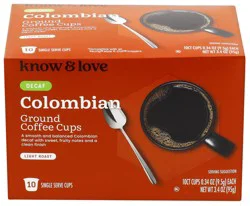 Know & Love Single Serve Decaf Colombian Coffee 10 Count