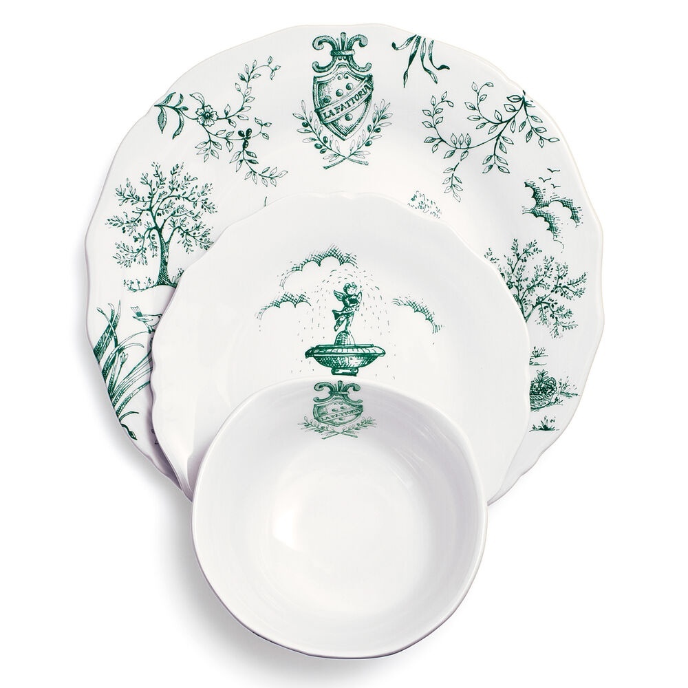 slide 1 of 1, Sur La Table Toscana Dinnerware Set, Green, 12 ct