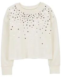 Oshkosh Kid Fleece Sequin Pullover Cream 12