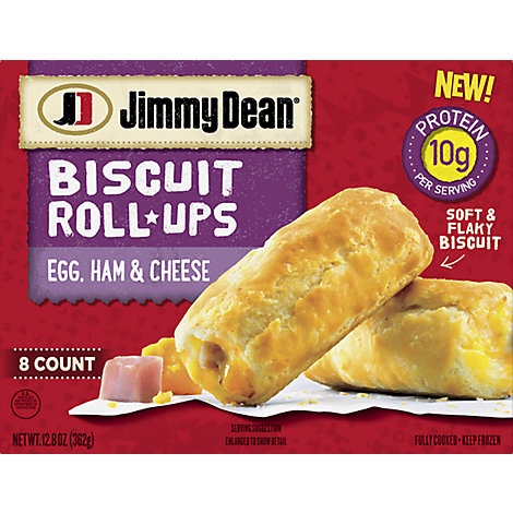 slide 1 of 1, Jimmy Dean Egg Ham & Cheese Biscuit Roll-Ups, 8 ct