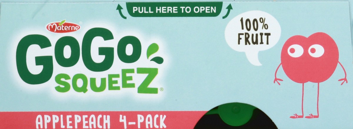 slide 2 of 4, GoGo squeeZ Materne North America Gogo Squeez Applesauce On The Go Apple Peach 4 Count, 4 oz