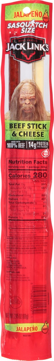 slide 6 of 13, Jack Link's Hot Jalapeno Beef Stick & Cheese Sasquatch Size 2.45 oz, 2.45 oz