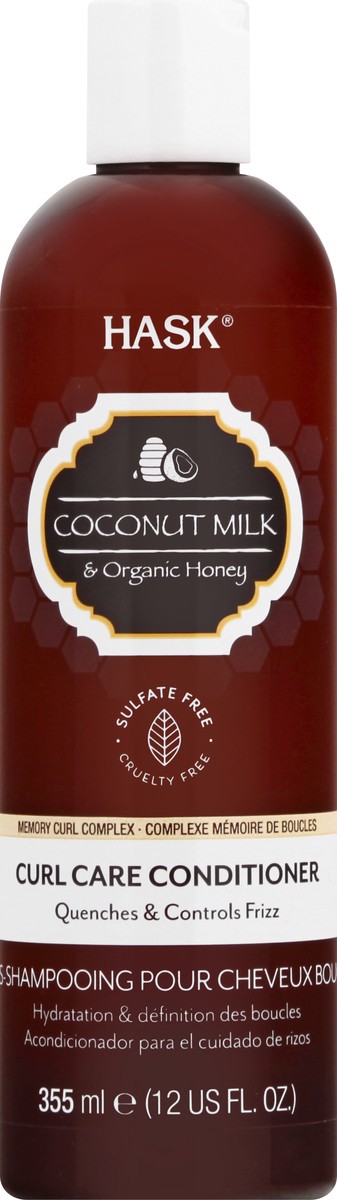 slide 12 of 12, Hask Coconut Milk & Organic Honey Curl Care Conditioner 355 ml, 12 oz