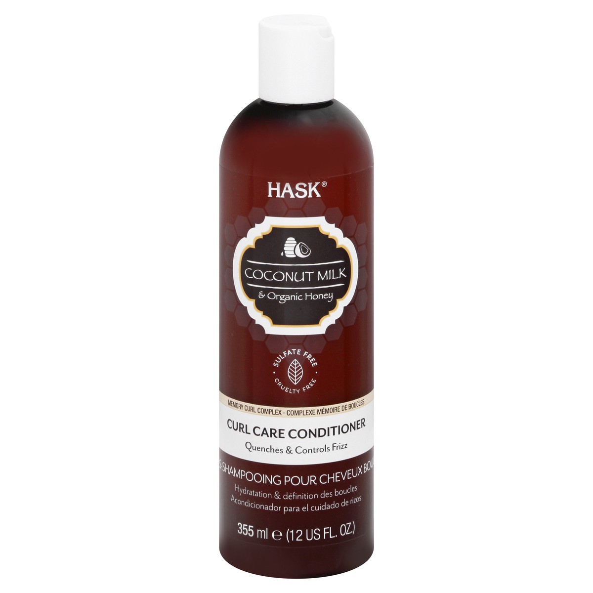 slide 4 of 12, Hask Coconut Milk & Organic Honey Curl Care Conditioner 355 ml, 12 oz