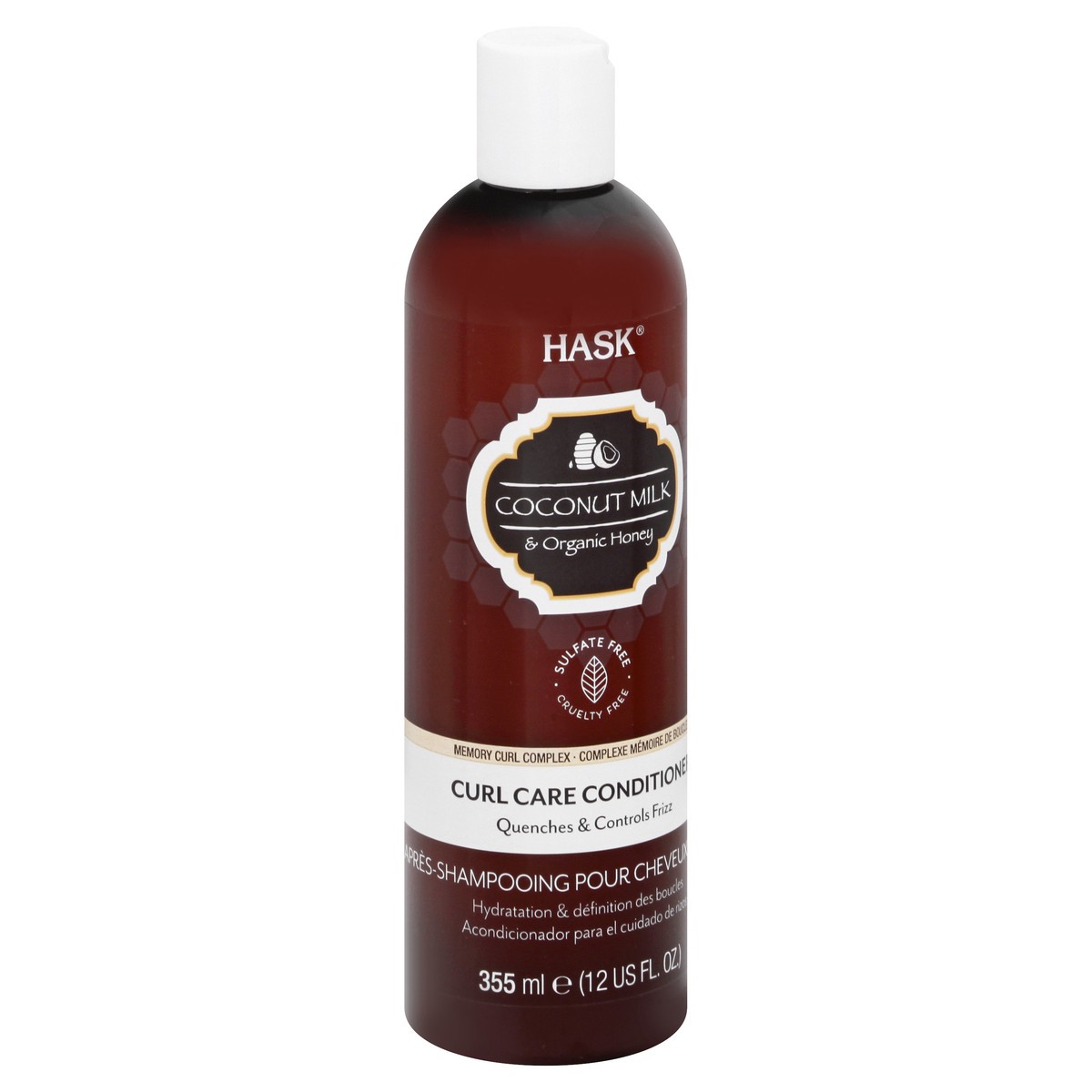 slide 5 of 12, Hask Coconut Milk & Organic Honey Curl Care Conditioner 355 ml, 12 oz