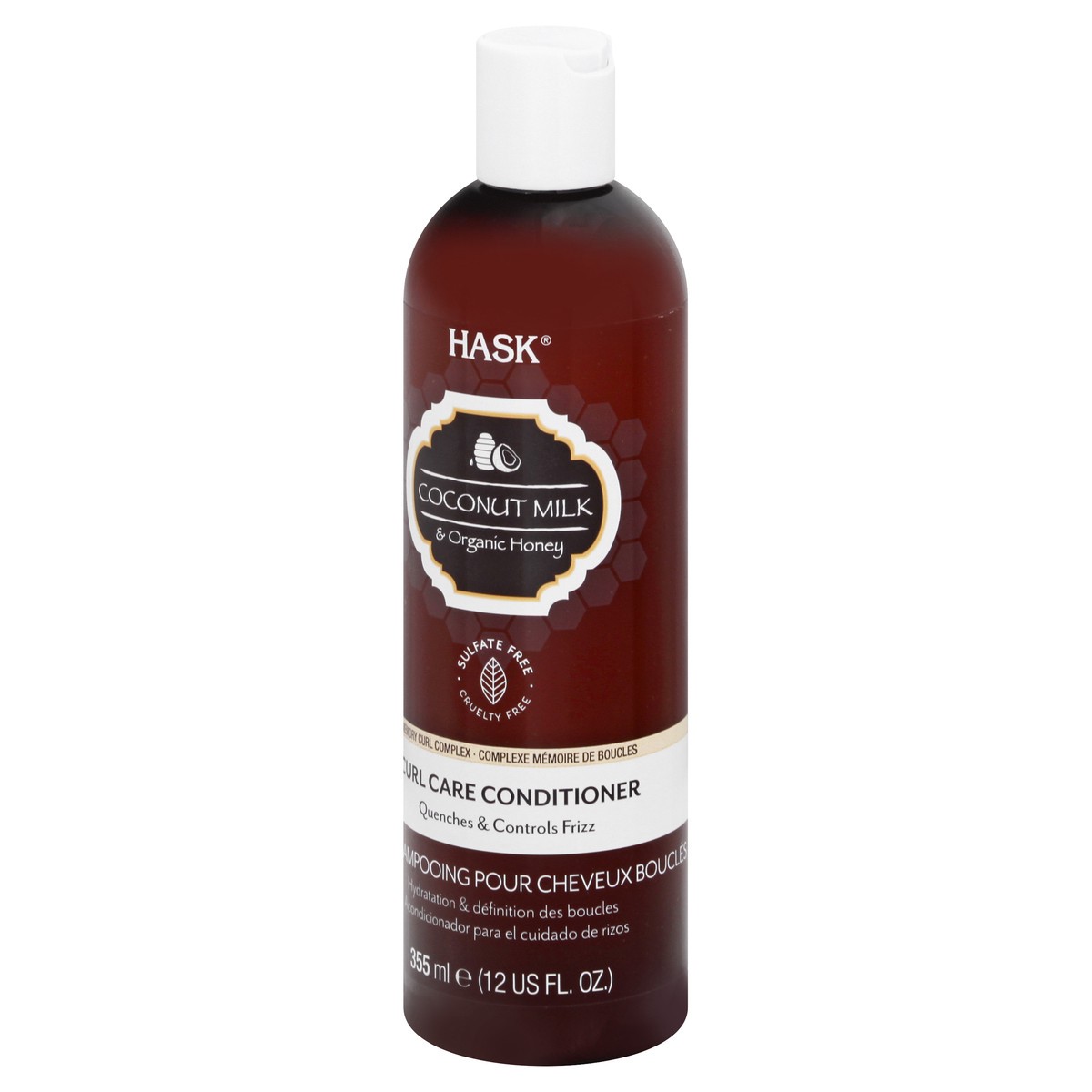 slide 6 of 12, Hask Coconut Milk & Organic Honey Curl Care Conditioner 355 ml, 12 oz