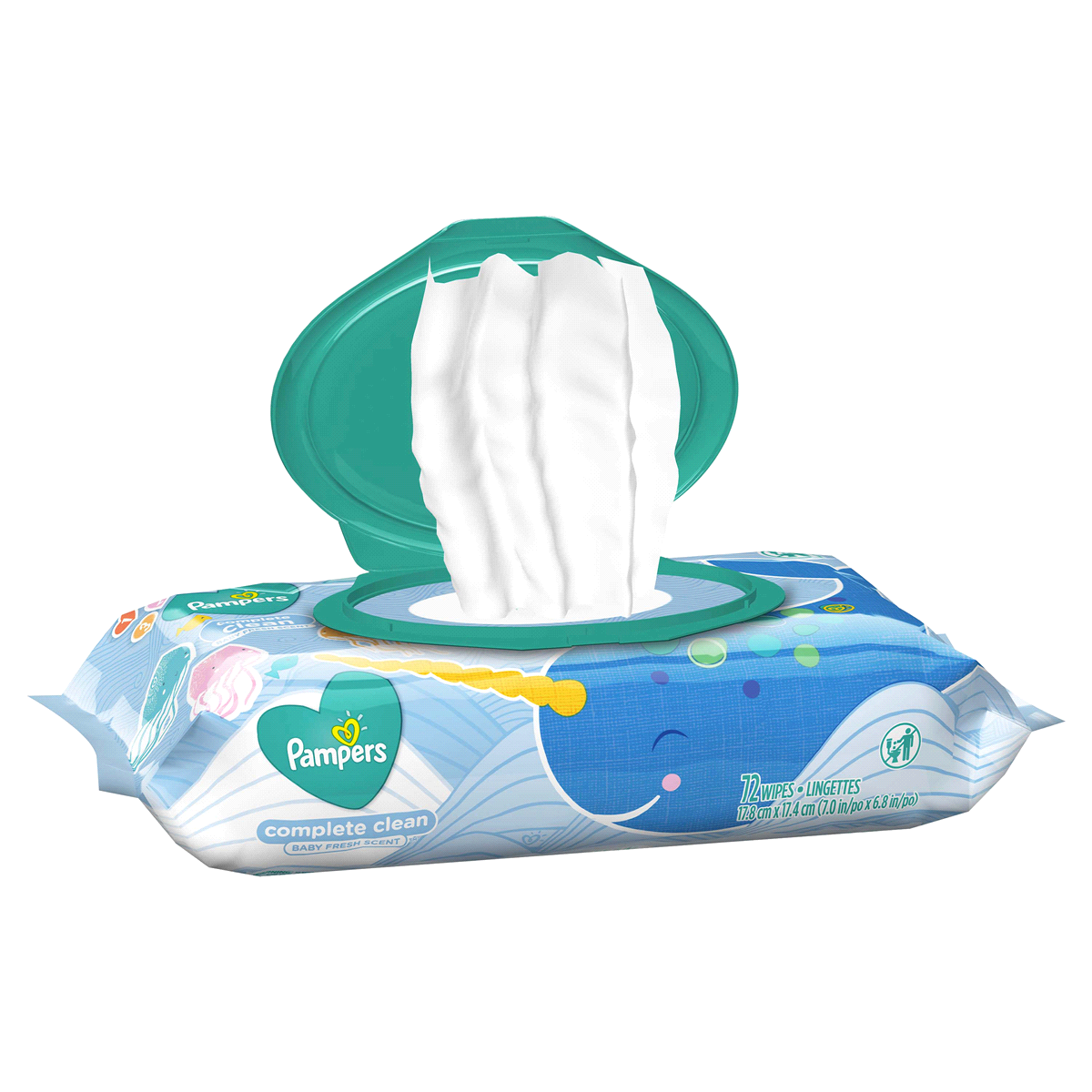 slide 12 of 21, Pampers Baby Clean Wipes Baby Fresh Scented 1X Pop-Top 72 Count, 72 ct