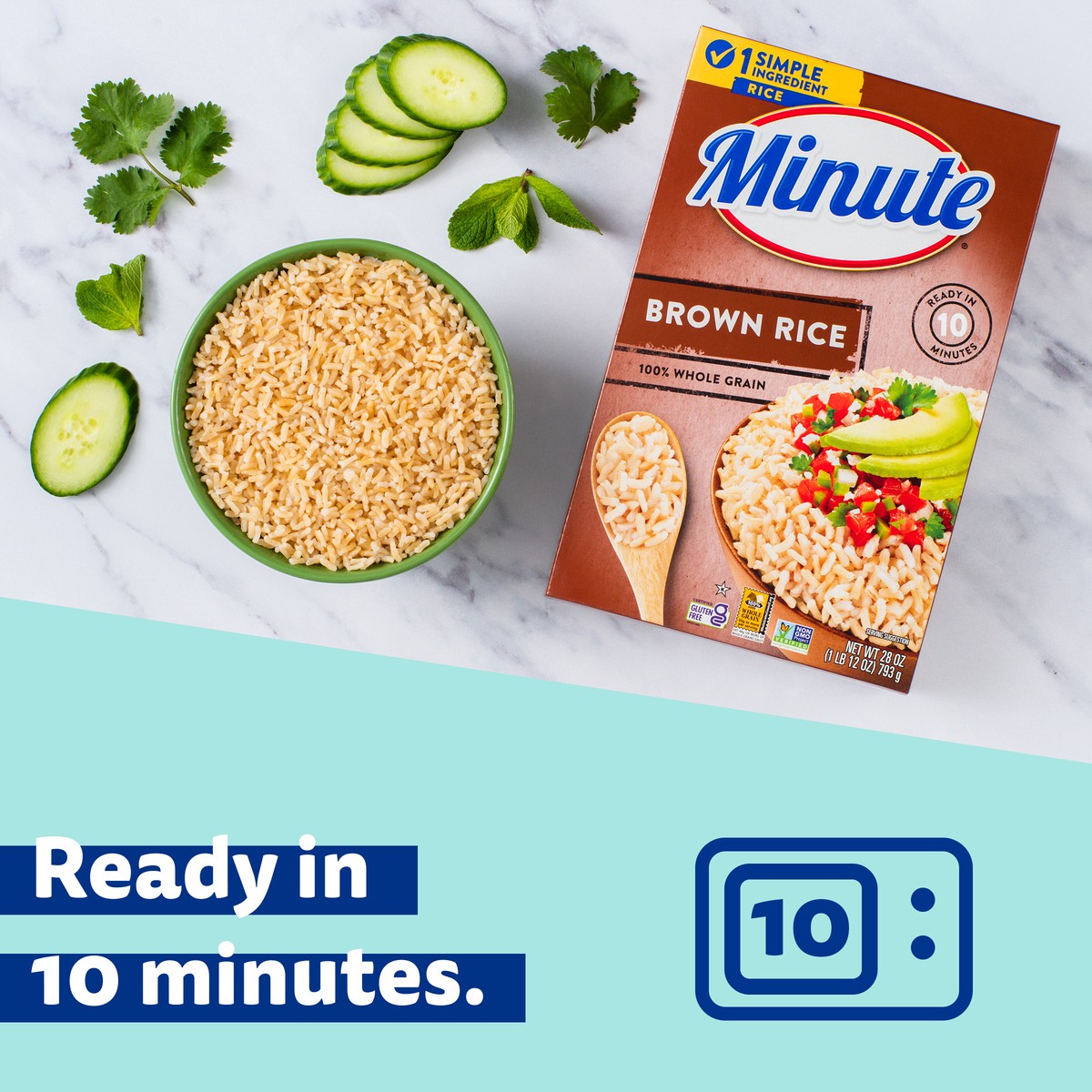 slide 6 of 9, Minute Brown Rice, 28 oz