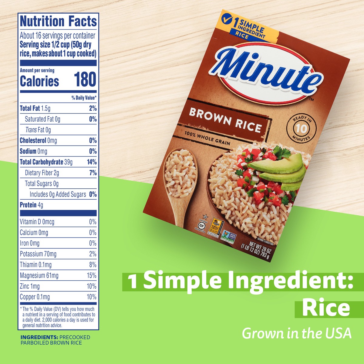 slide 2 of 9, Minute Brown Rice, 28 oz