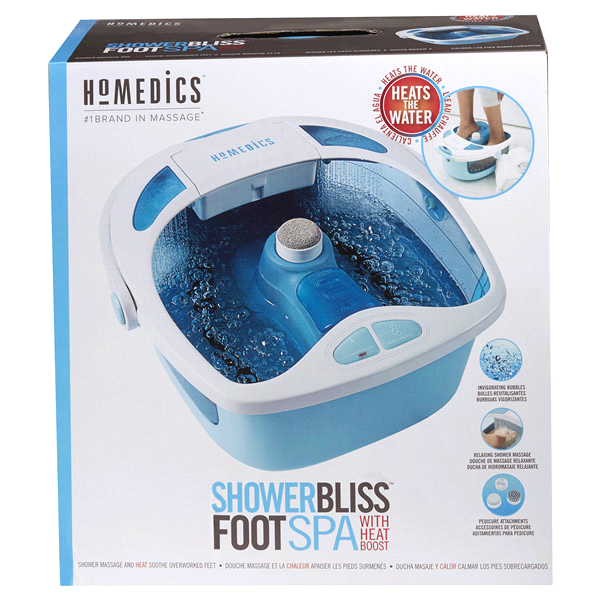 slide 1 of 1, HoMedics Shower Bliss Foot Spa With Heat Boost Power, 1 ct