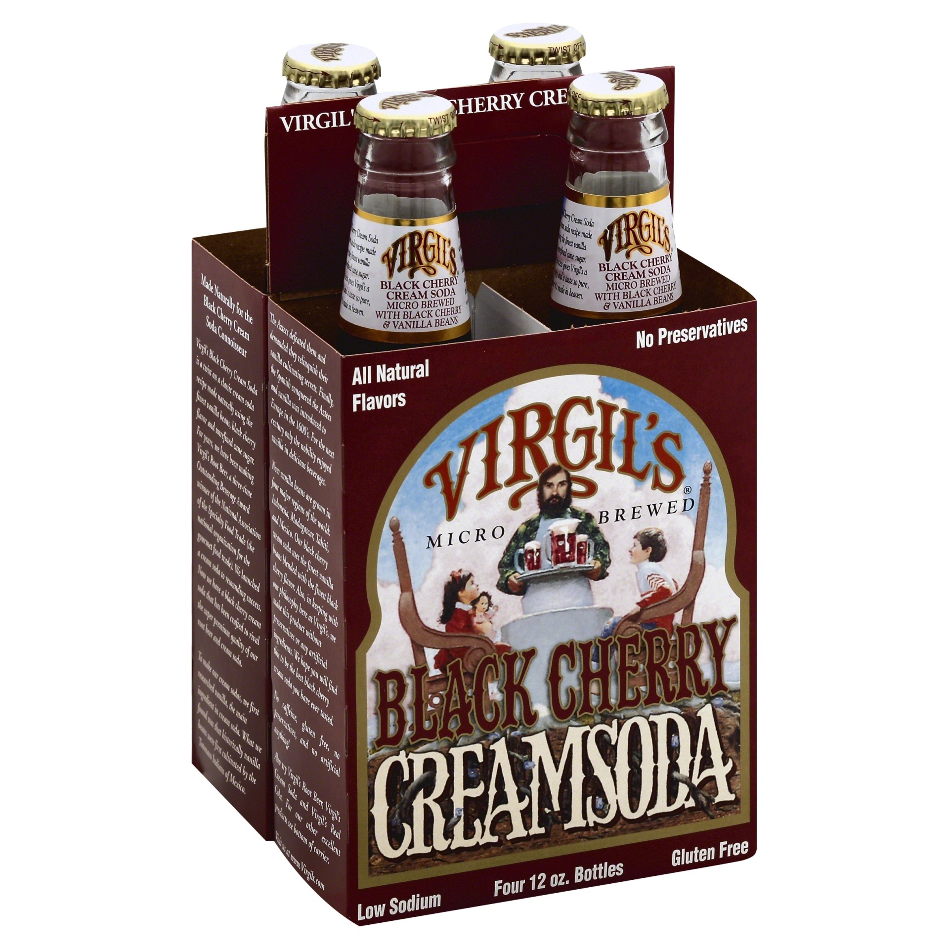 slide 1 of 1, Virgil's Black Cherry Cream Soda, 4 ct; 12 fl oz