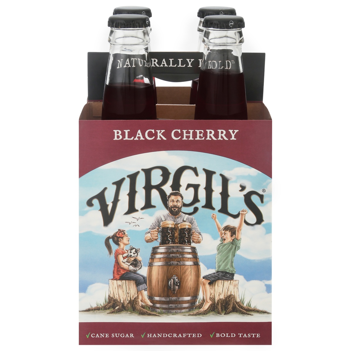 slide 1 of 1, Virgil's Black Cherry Cream Soda 4 Bottles, 4 ct