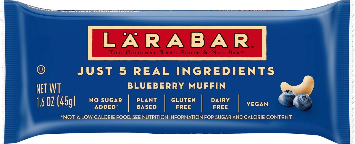 slide 10 of 13, LÄRABAR Larabar Blueberry Muffin Fruit & Nut Bar 1.6 oz, 1.6 oz