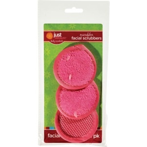 slide 1 of 1, Just Because Daily Essentials Microfiber Facial Scrubbers 3ct, 3 ct