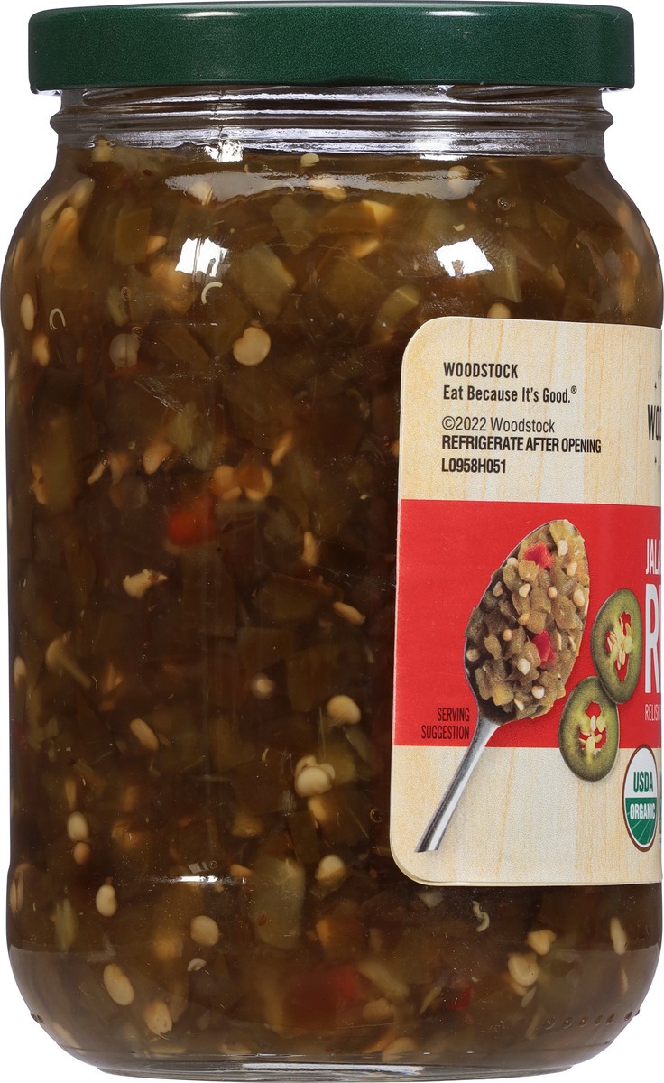 slide 7 of 9, Woodstock Organic Jalapeno Relish 16 fl oz, 16 fl oz