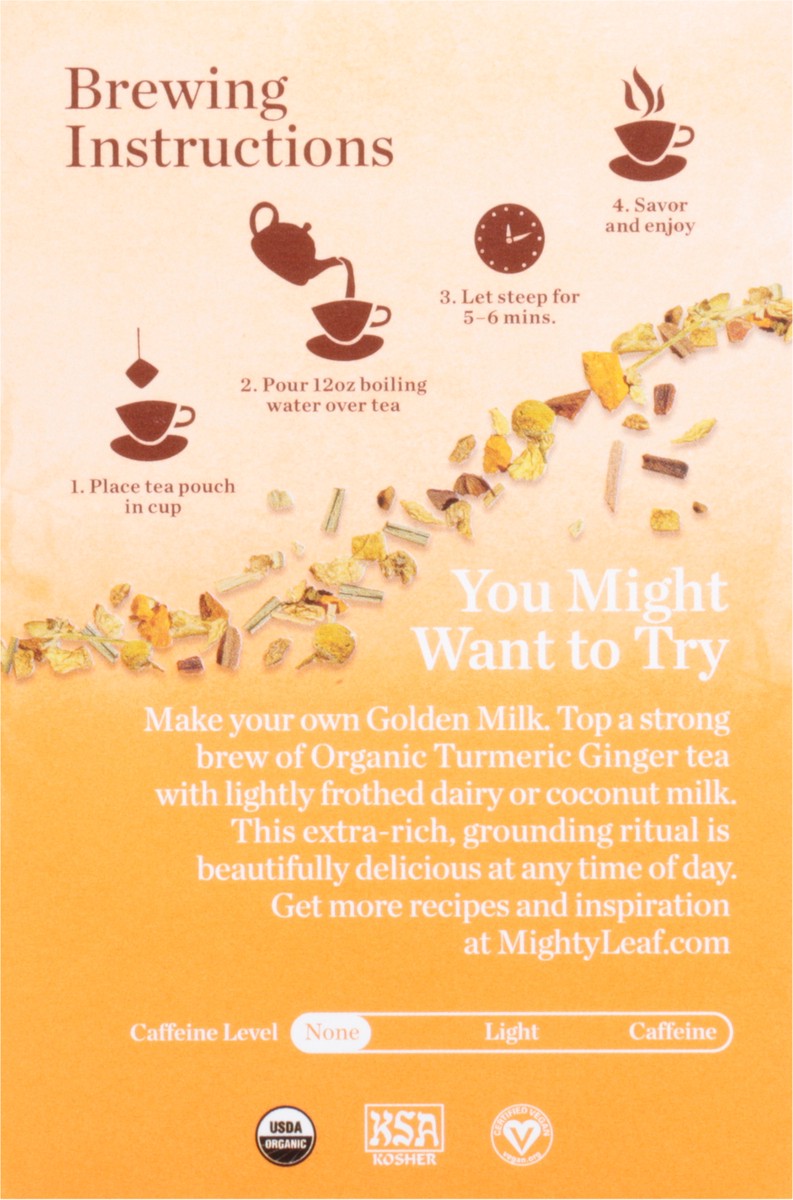 slide 6 of 13, Mighty Leaf Tea Turmeric Ginger Tea - 12 ct, 12 ct