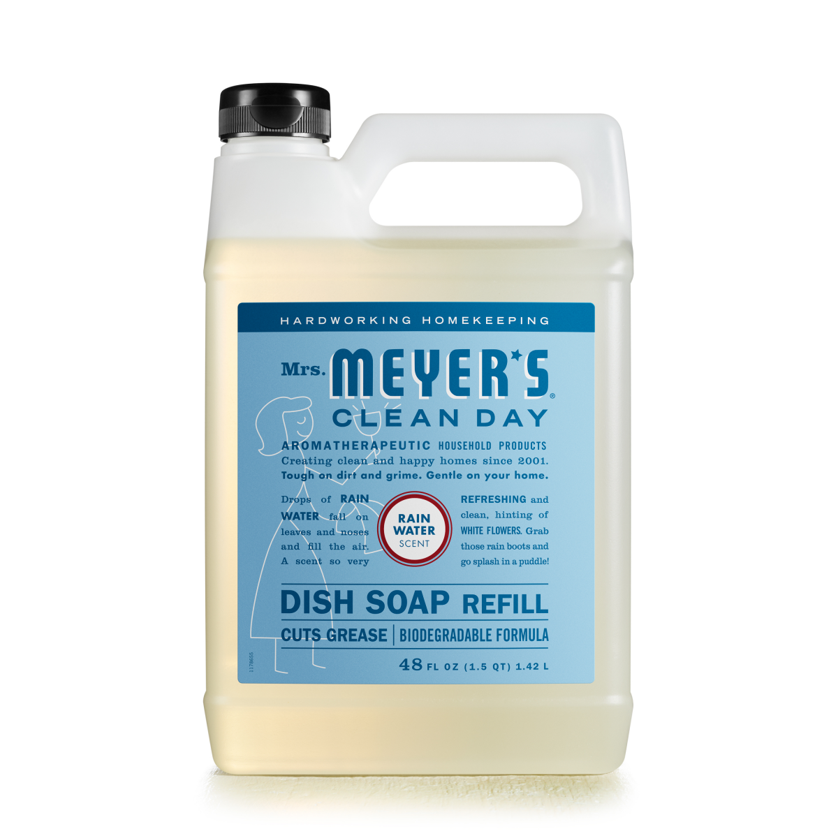 slide 1 of 29, Mrs. Meyer's Clean Day Liquid Dish Soap Refill, Rain Water Scent, 48 Fl Oz Bottle, 48 fl oz
