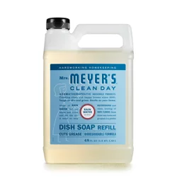 Mrs. Meyer's Clean Day Liquid Dish Soap Refill, Rain Water Scent, 48 Fl Oz Bottle