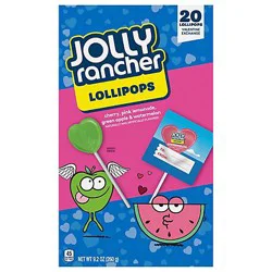 JOLLY RANCHER Assorted Fruit Flavored, Valentine's Lollipops Box, 9.2 oz (20 Pieces)