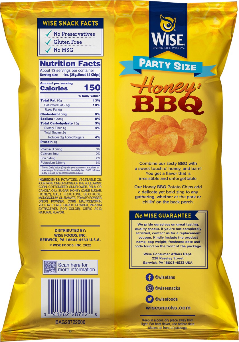 slide 3 of 3, Wise Honey BBQ Party Size, 12.5 oz