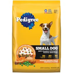 Pedigree Adult Roasted Chicken, Rice & Vegetable Flavor Food for Dogs 14 lb
