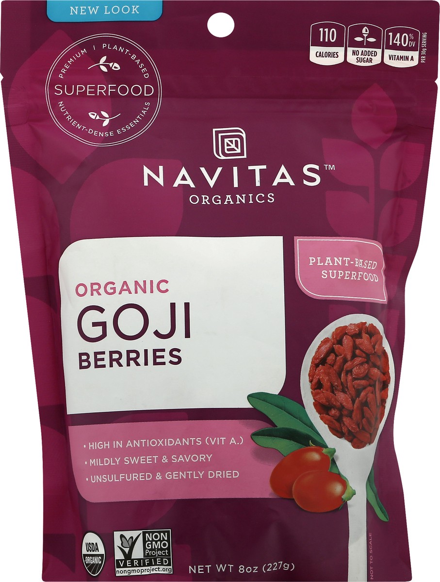 slide 1 of 9, Navitas Goji Berries Org, 8 oz