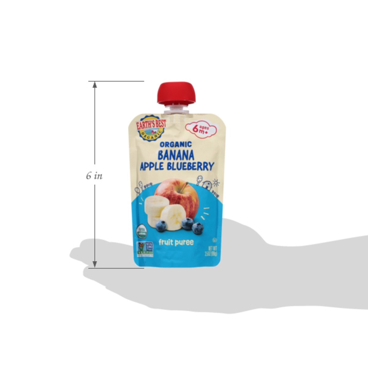 slide 5 of 12, Earth's Best Organic Organic Ages 6m+ Banana Apple Blueberry Fruit Puree 3.5 oz, 3.5 oz