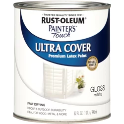 Rust-Oleum Painters Touch Ultra Cover Multi-Purpose Brush-On Paint - Quart, Gloss White