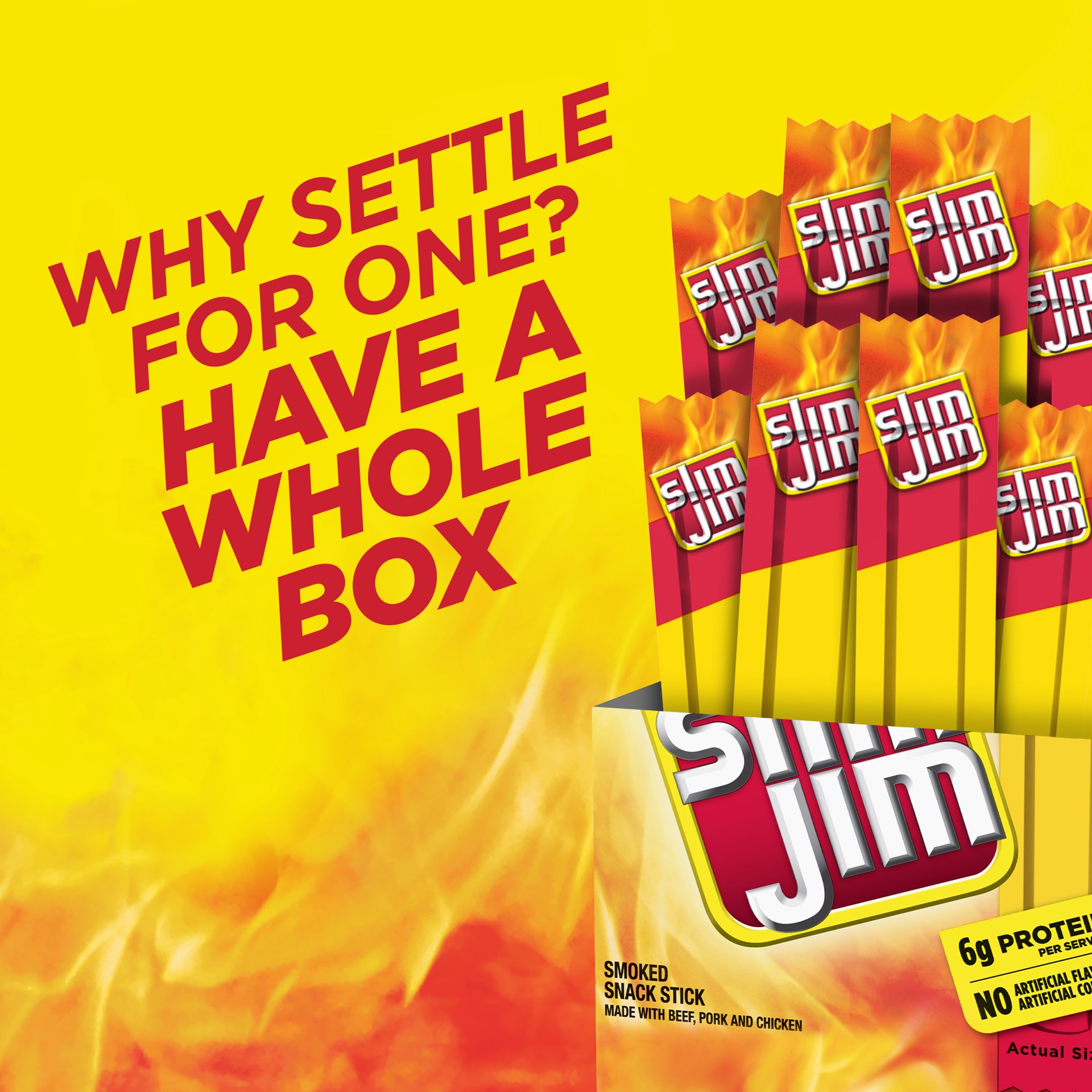 slide 4 of 5, Slim Jim Original Smoked Snack Sized Sticks, 0.28 oz. Meat Sticks, 14-Count Box, 14 ct