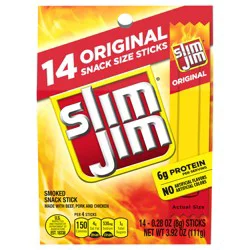 Slim Jim Original Smoked Snack Sized Sticks, 0.28 oz. Meat Sticks, 14-Count Box