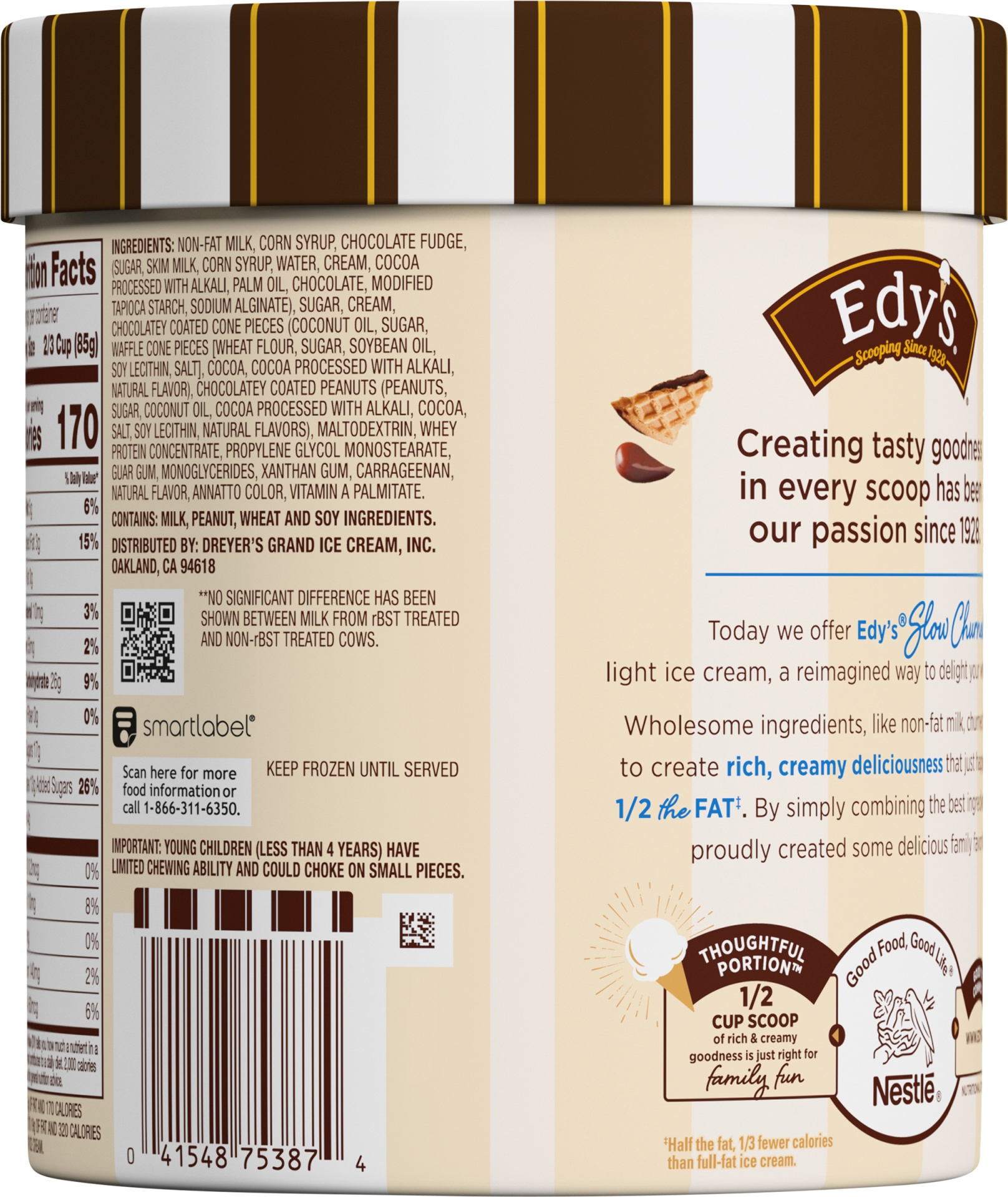 slide 5 of 7, Edy'S Slow Churned Drumstick Light Ice Cream, 1.5 qt