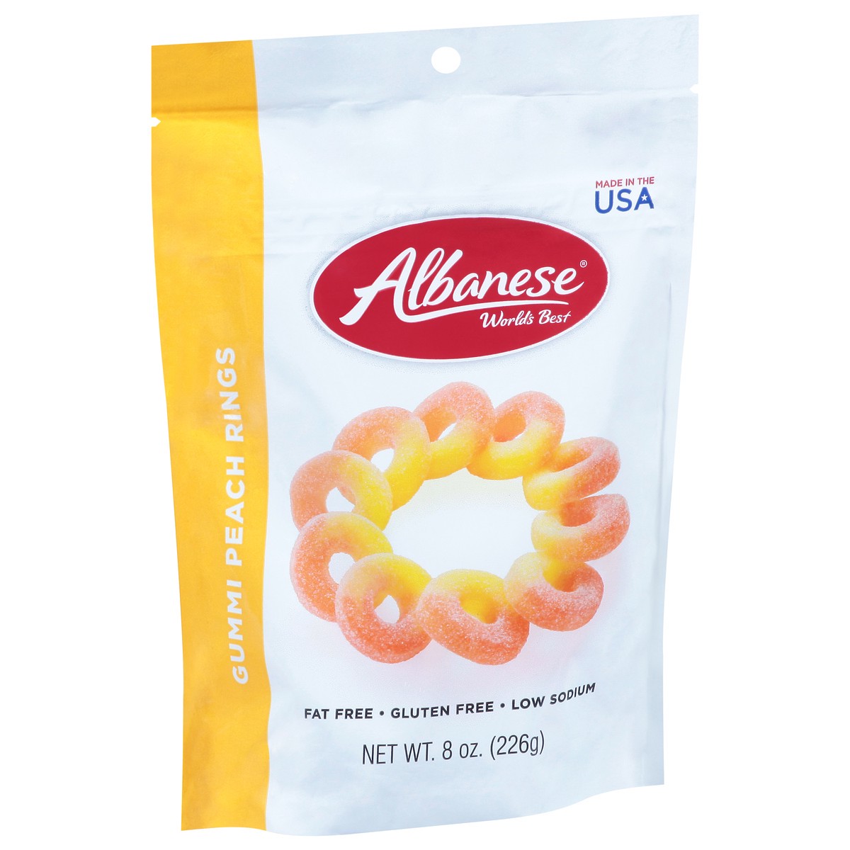 slide 6 of 12, Albanese Gummi Rings, Peach-Albanese, 8 oz