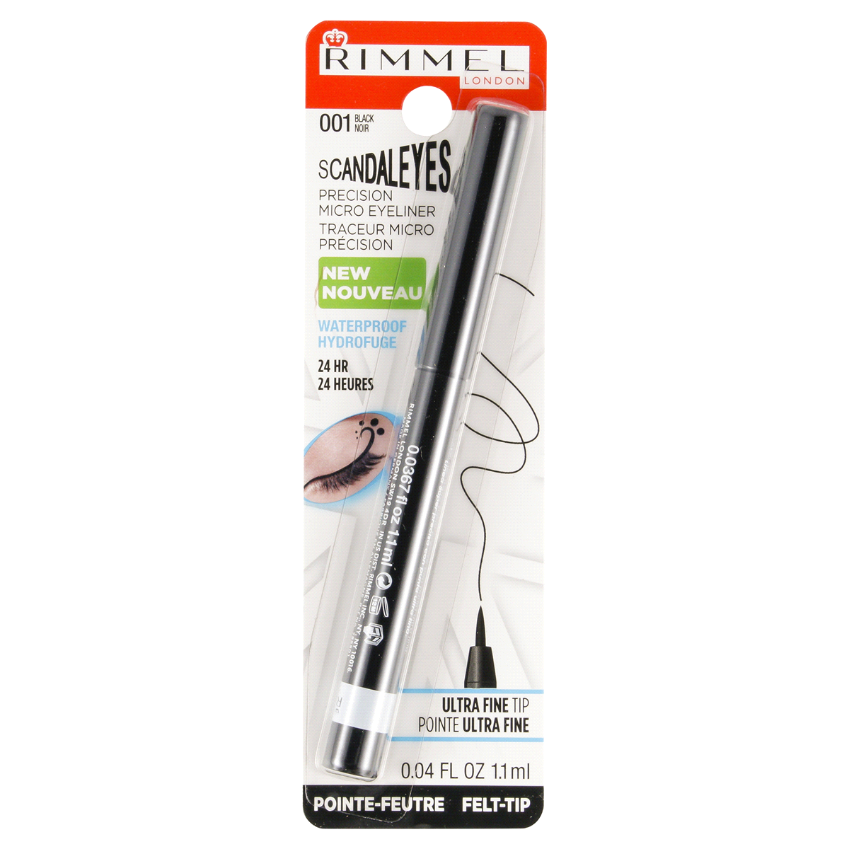 slide 1 of 2, Rimmel London Micro Waterproof Eyeliner Black, 0.04 oz